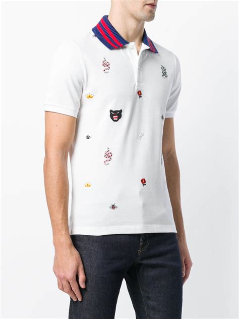 gucci embroidered polo shirt|gucci long sleeve polo shirt.